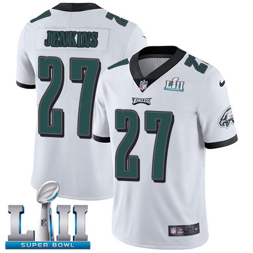 Men Philadelphia Eagles #27 Jenkins White Limited 2018 Super Bowl NFL Jerseys